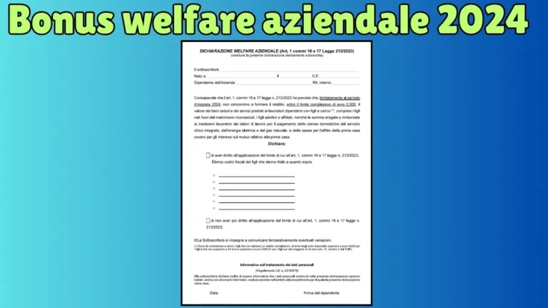 Bonus welfare aziendale 2024